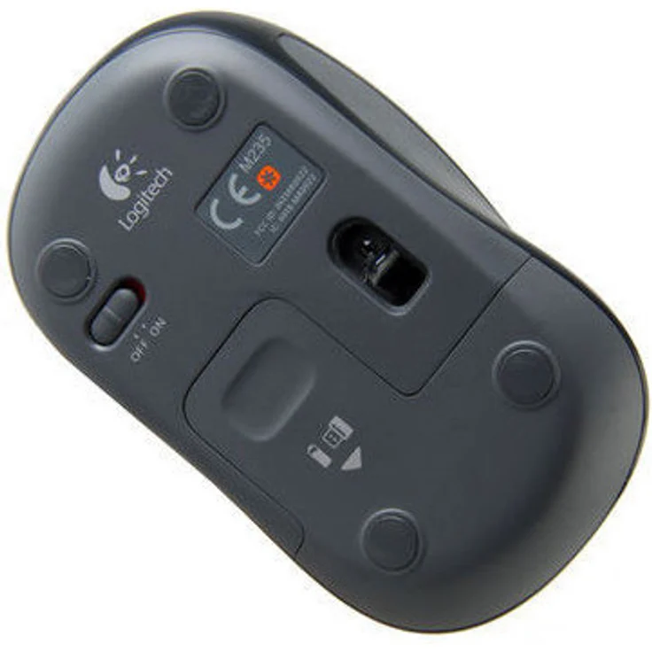 Logitech M235 Kabellose Maus, 2.4 GHz Verbindung via Unifying USB-Empfänger, 1000 DPI Sensor, 12-Monate Akkulaufzeit, PC-Mac - grau-schwarz – Bild 6