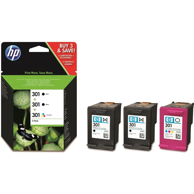 HP Nr. 301 Multipack (2x BK, 1x 3-farbig C/M/Y) (E5Y87EE) – Bild 2