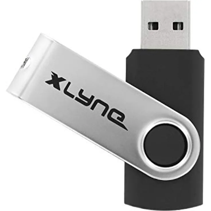xlyne SWG 64GB USB Stick (USB2.0,Plug&Play,Swing) Schwarz, 177533-2