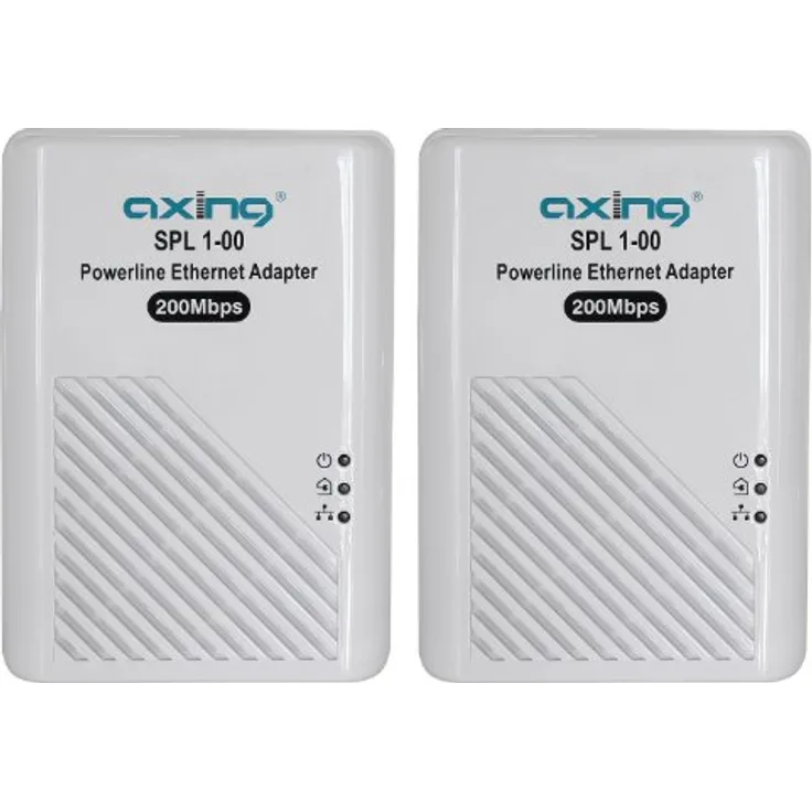 Axing SPL 1-00 Powerline Ethernet Adapter Set (200Mbps) mit Phasenkoppler