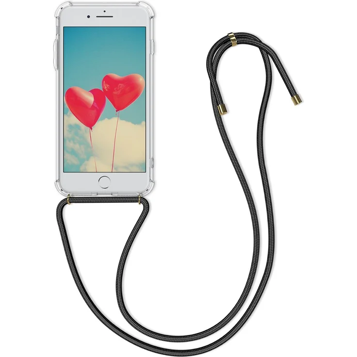 kwmobile Handyhülle, Hülle für Apple iPhone 7 Plus - 8 Plus - mit Kordel zum Umhängen - Silikon Handy Cover Case Schutzhülle mit Kette