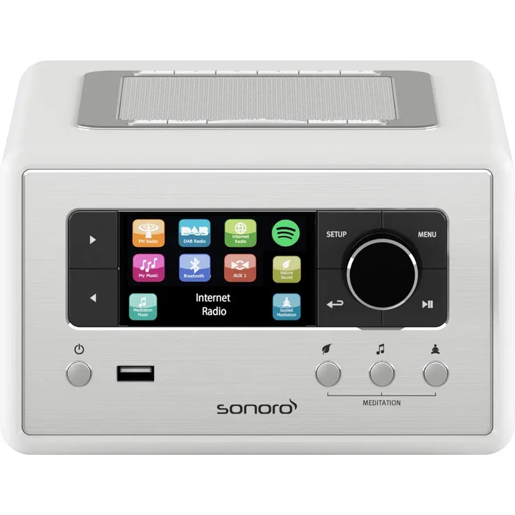 Sonoro Relax Internetradio mit Bluetooth, WLAN, TFT-Display, Wecker, weiß - Preisvergleich