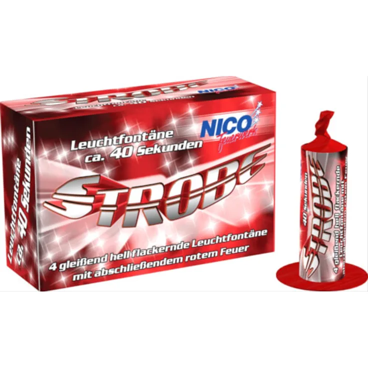 Strobe Leuchtfontäne 4er, Klasse 1, im Karton