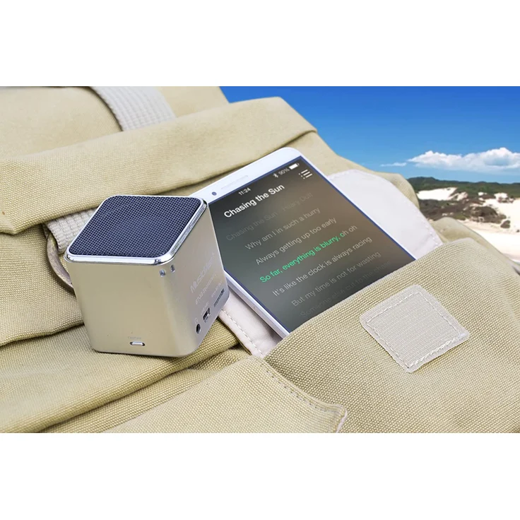 Technaxx MusicMan mini Wireless Soundstation BT-X2 Bluetooth-Lautsprecher mit Kartenleser, silber – Bild 8
