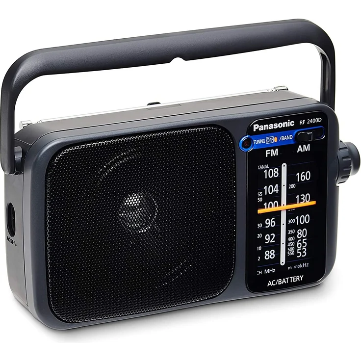 Panasonic RF-2400DEG-K Tragbares Radio mit Griff, Netz- oder Batteriebetrieb schwarz – Bild 3