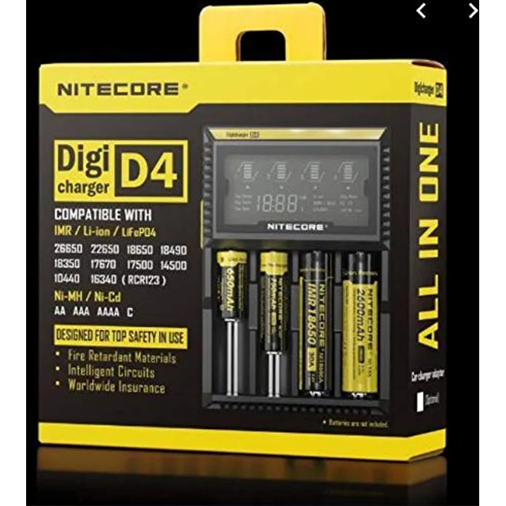Nitecore D2EU - Universalladegerät für Li-Ion, Ni-MH, Ni-CD und LiFePO4 Akkus, LCD Display – Bild 1