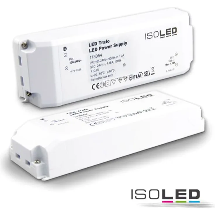 ISOLED LED Trafo 24V-DC, 0-100W, SELV
