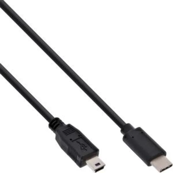 InLine - USB-Kabel - 5-poliger mini-USB (M) bis USB-C (M) - USB2.0 - 3 A - 1,0m - Schwarz (35751)