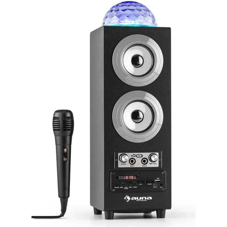 Auna DiscoStar Bluetooth-Lautsprecher mit Radio, silber