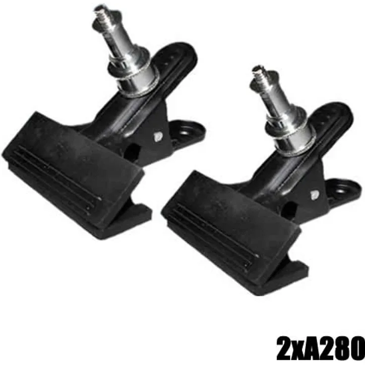 DynaSun 2x Studioclip Federklemme Hintergrund Klemme 5/8 Spigot und 1/4 Gewinde schwarz