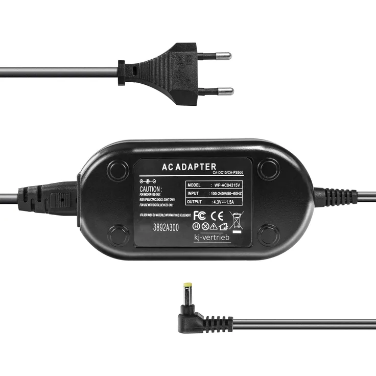 kj-vertrieb Netzteil für Canon ACK-500, ACK-600, CA-PS500, CA-PS500s, DR-500 - Stecker 3,9 x 1,5mm