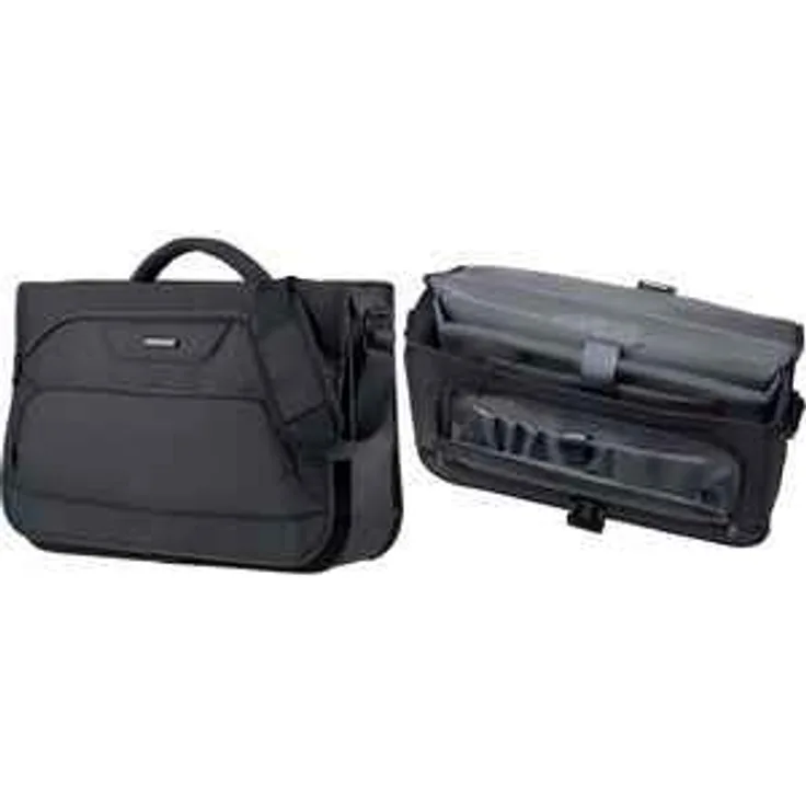 Lightpak Messengerbag SOLAR, Tragetasche aus Polyester, Business Umhängetasche mit Organizer-Fach Koffer, 43 cm, 9L, Schwarz