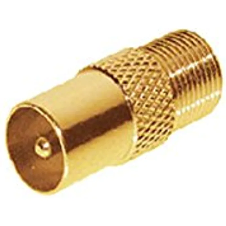 SAT-Adapter Koax Stecker auf F-Buchse, vergoldet