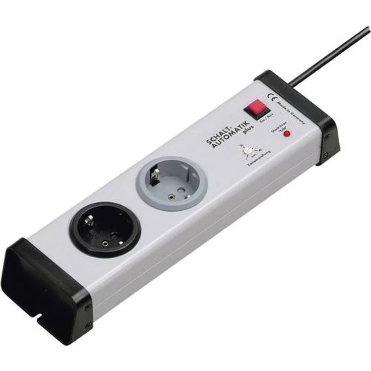 EHMANN 0222x00022301 Sicherheitsleiste Steckdosenleiste, 2-Fach, Schaltautomatik 1-60min