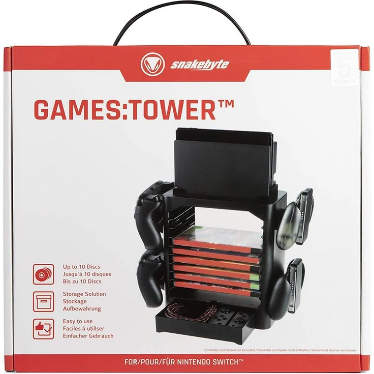snakebyte Switch GAMES:TOWER - für Nintendo Switch - zur Aufbewahrung von bis zu 10 Spielen & Zubehör – Bild 3