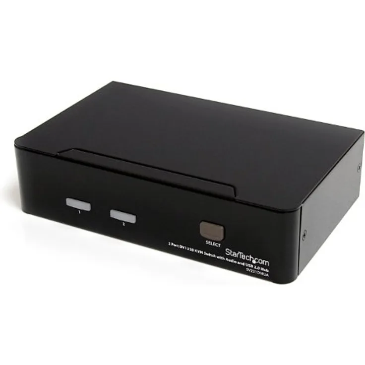 StarTech.com 2 Port DVI USB KVM Switch mit Audio und USB 2.0 Hub, 2-fach Dual DVI-I USB Umschalter