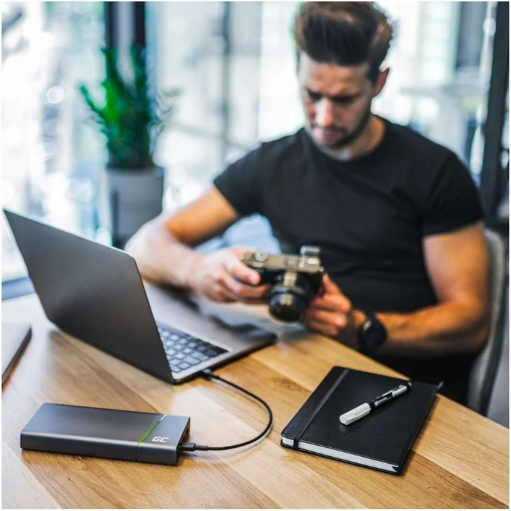 Green Cell Powerbank PowerPlay Ultra 2x USB, 2x USB-C Power Delivery, 26800 mAh, 128 W Black, Powerbank, schwarz, grün – Bild 3