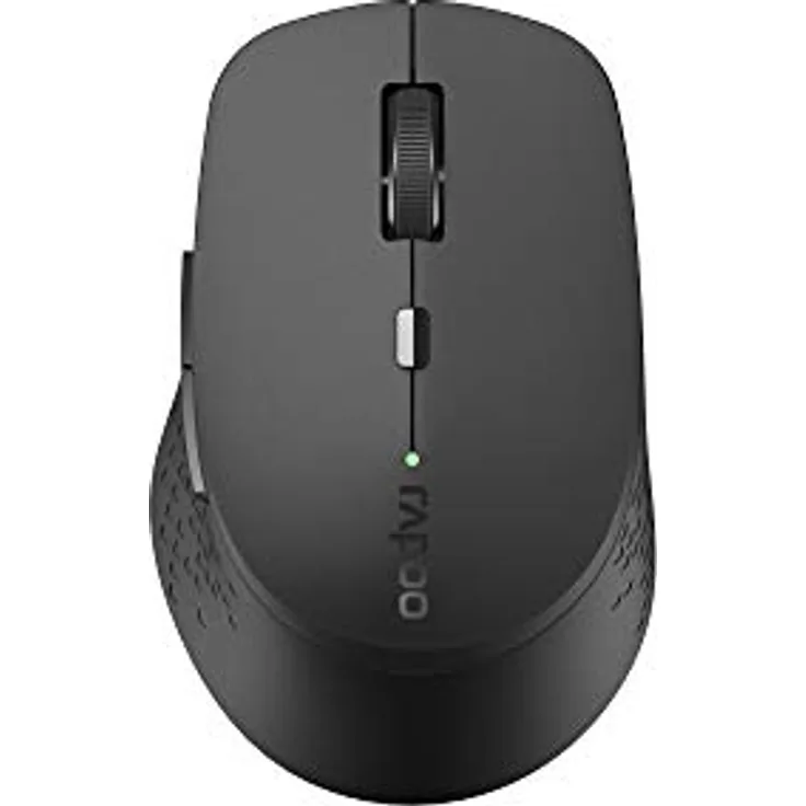 Rapoo M300 kabellose Multimodus-Maus - Bluetooth 3.0, 4.0, 2,4 GHz, 1.600 DPI Sensor, geräuschlose Tasten, dunkelgrau