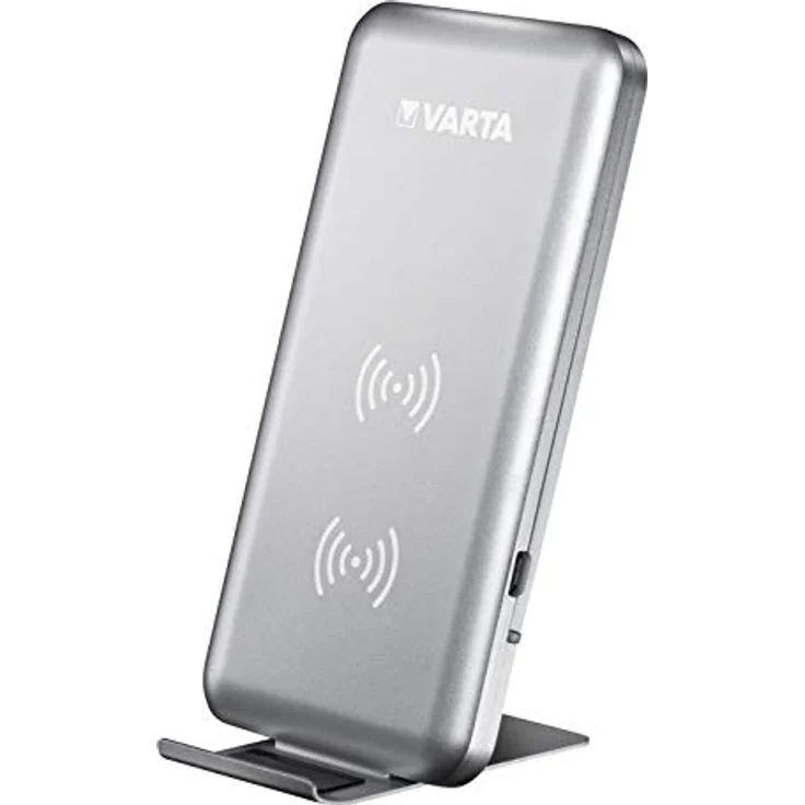 VARTA Fast Wireless Charger mit 10 Watt Schnellladefunktion, Qi-kompatibel, Doppelspulen Technologie, lädt Smartphones horizontal und vertikal – Bild 1