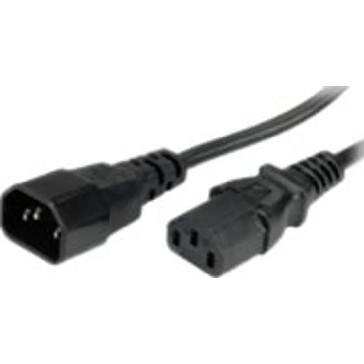 ROLINE Stromkabel mit Kaltegerätstecker | IEC320 C14 Stecker und C13 Buchse | Schwarz | 1 m