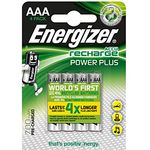 Energizer AAA Akkus, Recharge Power Plus Akku, 4 wiederaufladbare Batterien AAA