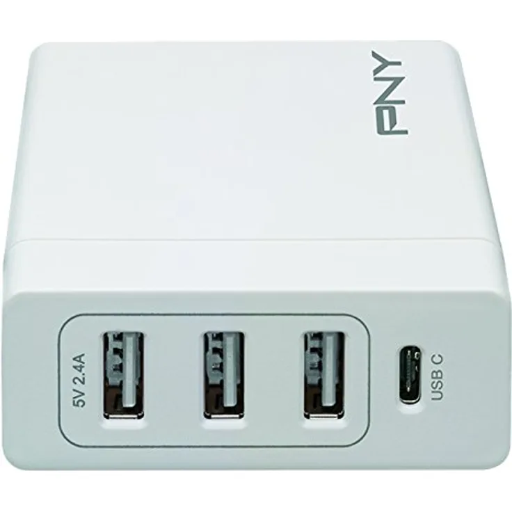 PNY P-AC-3UF1TC-WEU30-RB Multi-USB-Ladegerät mit USB-C Power Delivery weiß