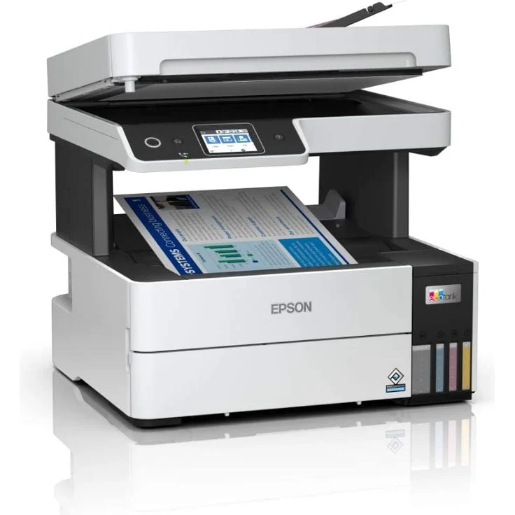 Epson EcoTank ET-5150 (3-in-1) Multifunktionsdrucker - (Tintenstrahl) Farbe, Druckgeschwindigkeit: 17 s/w, 9,5 Farbe, Auflösung: 1200 x 4800, LAN, WLAN, Mobile Print, AirPrint, Wi-Fi Direct, Cloud Print (C11CJ89402) – Bild 2