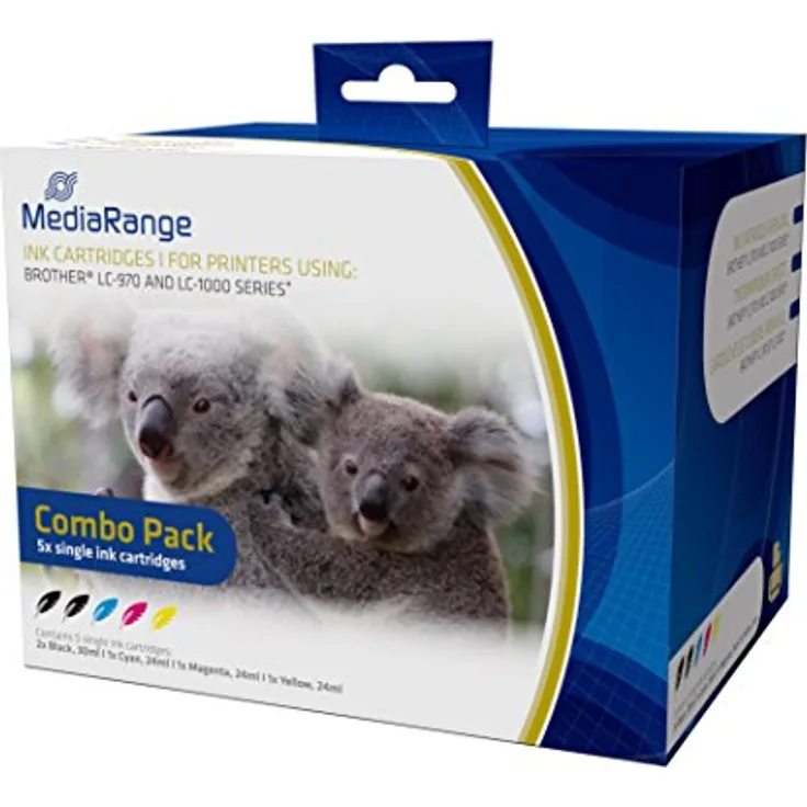 MediaRange Tintenpatronen, für Brother LC-970 und LC-1000 Serie, 5er Set