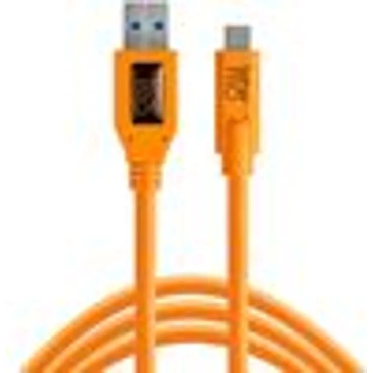 Tether Tools TetherPro USB-Datenkabel für USB 3.0 an USB-C - 4,6 Meter Länge, gerader Stecker orange