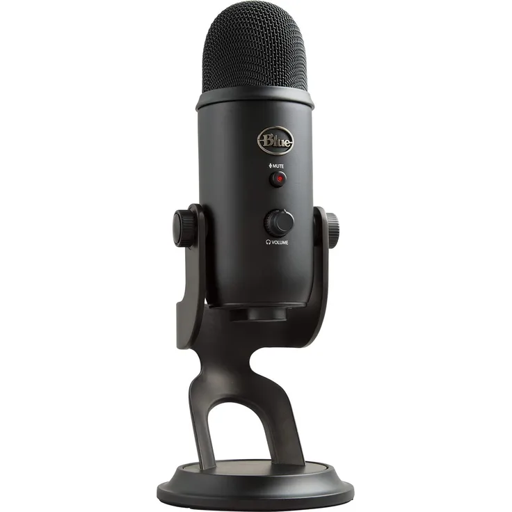 Blue Microphones Yeti USB-Mikrofon (für Aufnahme und Streaming auf PC und Mac, Drei Kondensatorkapseln, Vier Richtcharakteristiken, Kopfhörer-Ausgangs- und Lautstärkesteuerung,Plug und Play) blackout