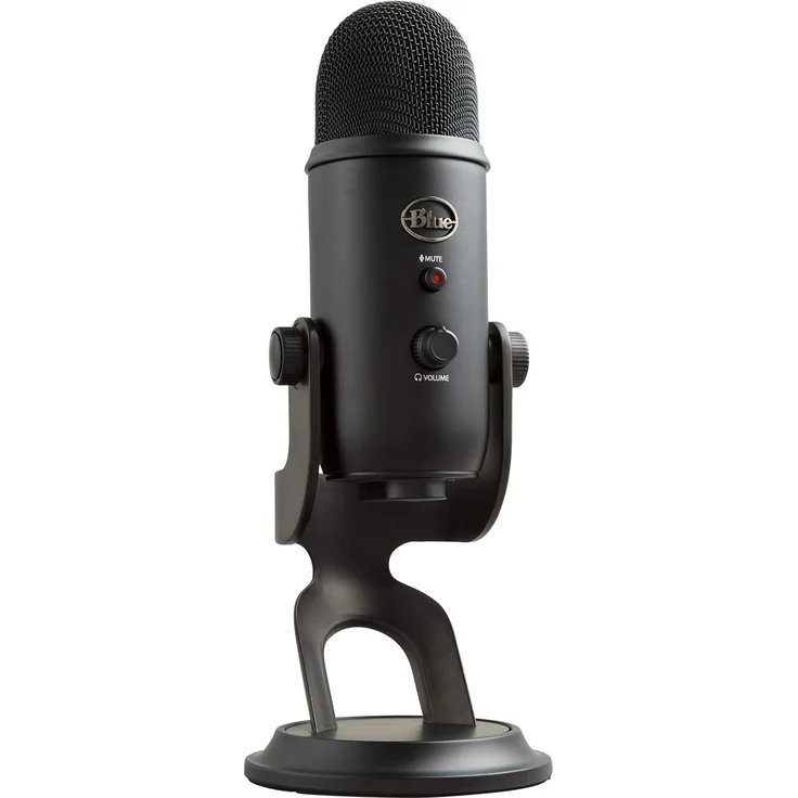 Blue Microphones Yeti USB-Mikrofon (für Aufnahme und Streaming auf PC und Mac, Drei Kondensatorkapseln, Vier Richtcharakteristiken, Kopfhörer-Ausgangs- und Lautstärkesteuerung,Plug und Play) blackout – Bild 1