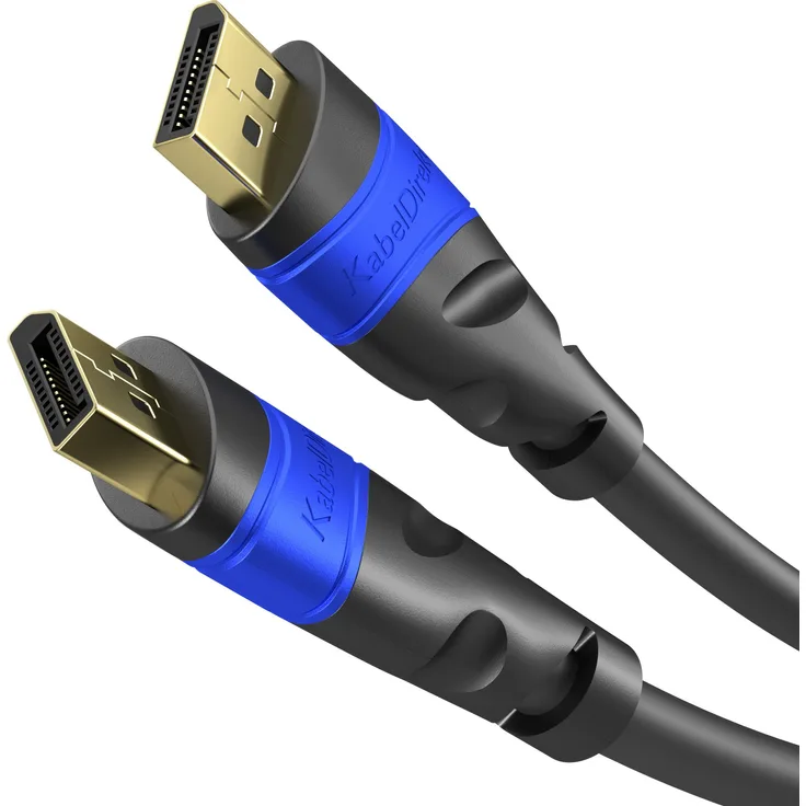 KabelDirekt - DisplayPort Kabel - 0,5m - (4K 60HZ DisplayPort zu DisplayPort Version 1.2) - TOP Series