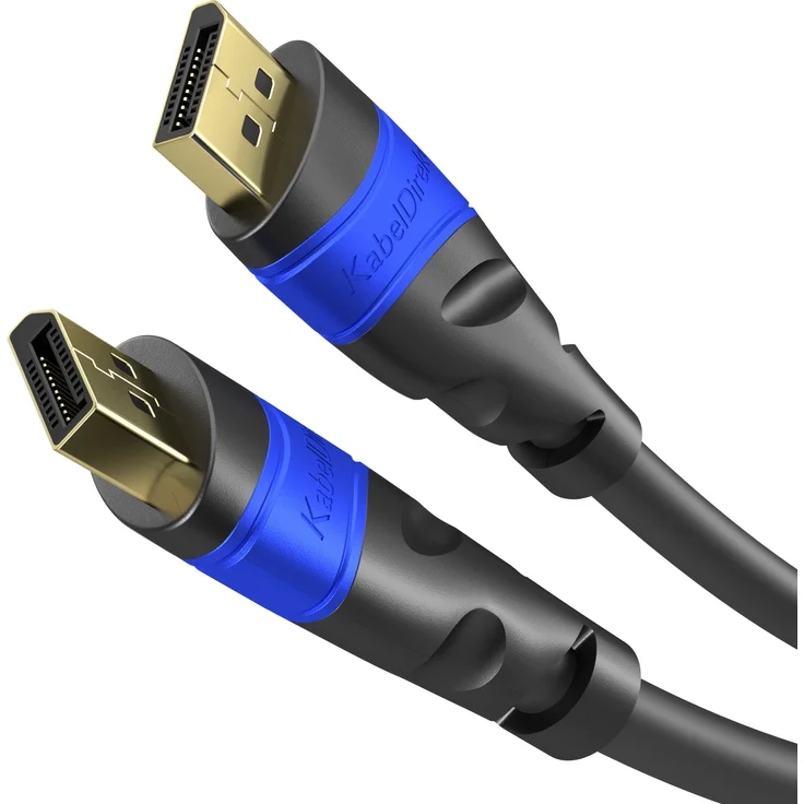 KabelDirekt - DisplayPort Kabel - 0,5m - (4K 60HZ DisplayPort zu DisplayPort Version 1.2) - TOP Series – Bild 1