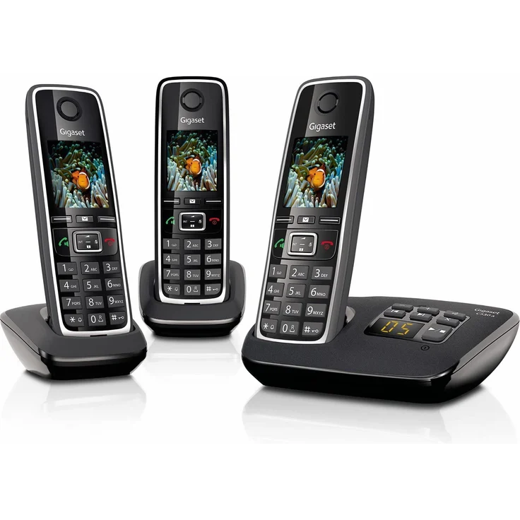 Gigaset C530A Trio Festnetz-Telefon, schnurlos, DECT, Anrufbeantworter, Analog-Telefon, schwarz – Bild 1