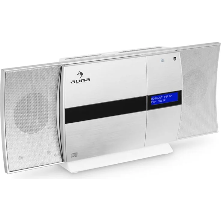 auna V-20 DAB Vertikal-Stereoanlage Bluetooth NFC CD USB MP3 DAB+ UKW RDS Silber – Bild 1