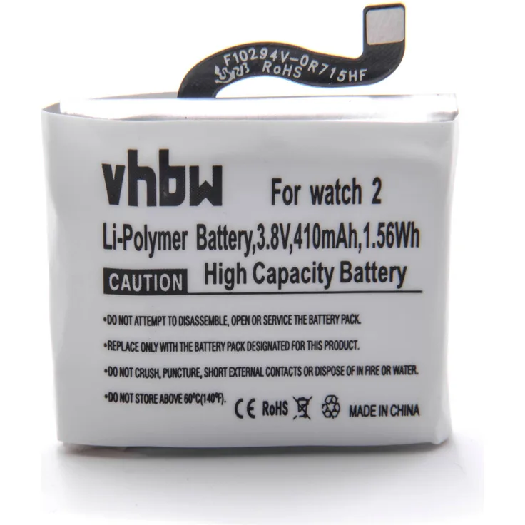VHBW Li-Polymer Akku 410mAh (38V) für Smartwatch Uhr Fitnessarmband wie HUAWEI HB512627ECW