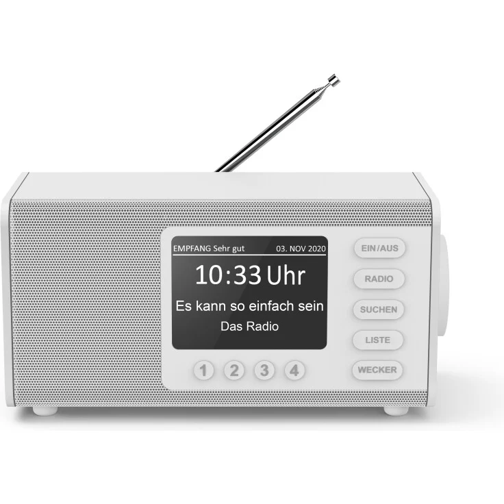 Hama DR1000DE Digitalradio mit Wecker, TFT-Display, weiß – Bild 1