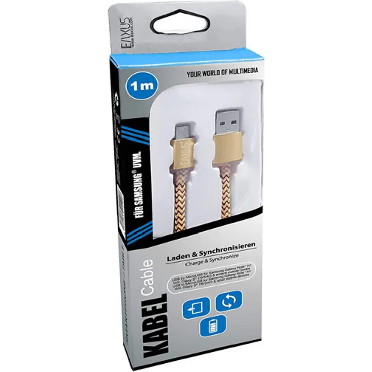 PS4/XB-1 USB Ladekabel 1m gold