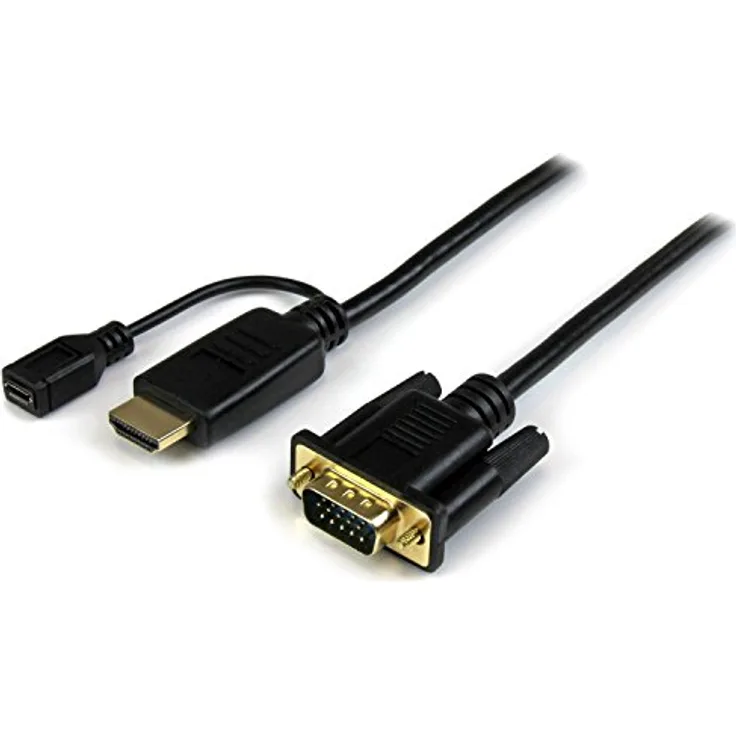 StarTech.com 1,8m aktives HDMI auf VGA Konverter Kabel, HDMI zu VGA Adapter 180cm, Schwarz, 1920x1200 - 1080p