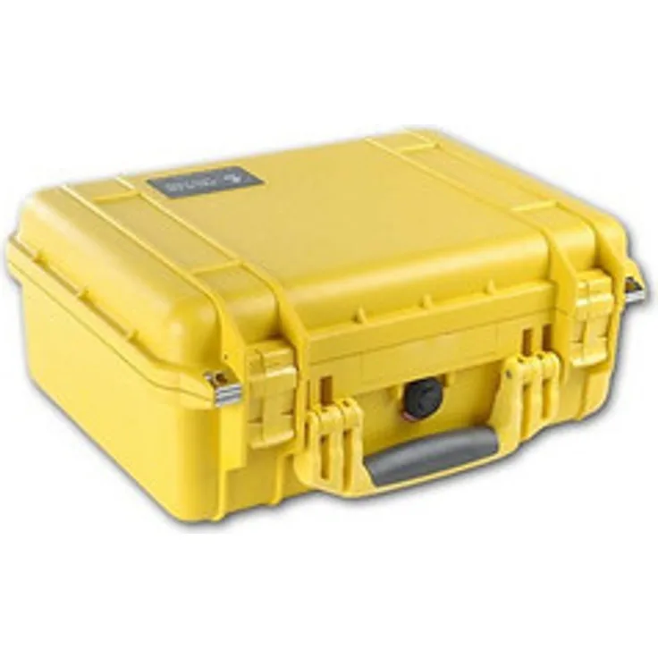 PELI 1520 Professionelle Stoßfeste Transport Box, IP67 Wasser- und Staubdicht, 24L Volumen, Hergestellt in Deutschland, Mit Schaumstoffeinlage (Anpassbar), Gelb
