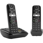 Gigaset AS690A Duo Festnetz-/Schnurlostelefon mit Anrufbeantworter (DECT-Telefon mit 2 Mobilteilen, Freisprechfunktion, großes Display, große Tasten) schwarz - Preisvergleich