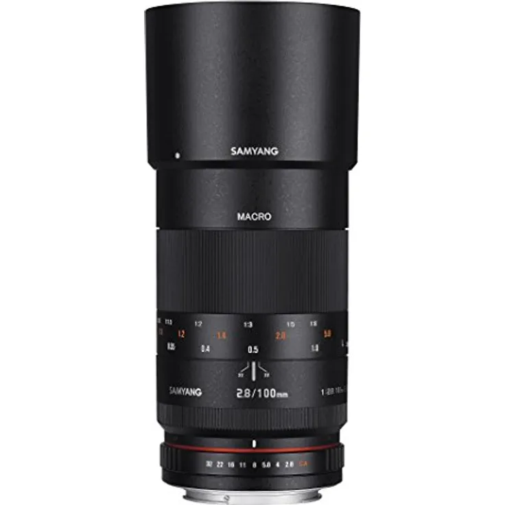 Samyang 100-2,8 Objektiv Marko DSLR Sony E manueller Fokus Fotoobjektiv, Makroobjektiv schwarz
