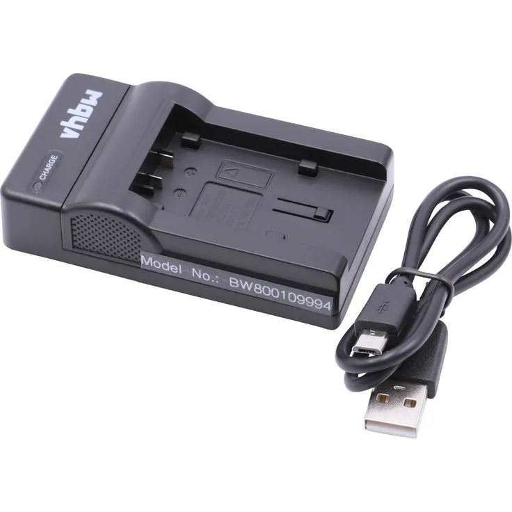 vhbw USB Akkuladegerät kompatibel mit Panasonic HC-W570, HC-WX979, HC-V210, HC-V510 Digitalkamera, Camcorder, Action Cam-Akku - Ladeschale