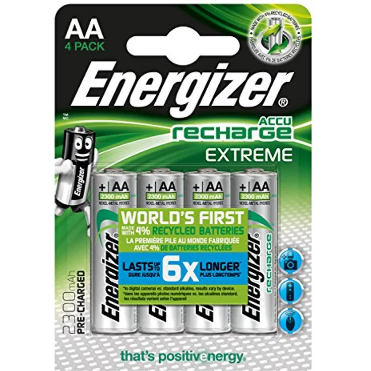 Energizer Akku AA, Recharge Extreme Akkus, 4 Stück
