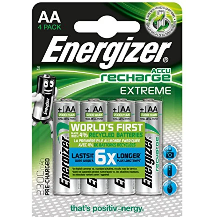 Energizer Akku AA, Recharge Extreme Akkus, 4 Stück