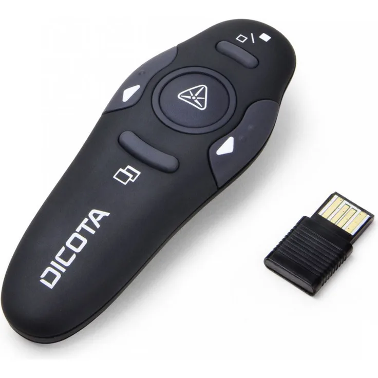 Dicota Pin Point Laserpointer mit Funkreichweite von 10 m, Schwarz
