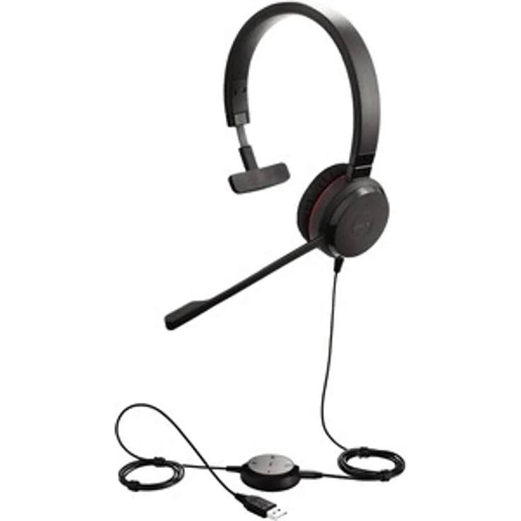 Jabra Evolve 30 MS Mono Headset Unified Communications Kopfhörer für VoIP Softphone mit passivem Noise-Cancelling USB-Kabel mit Anrufsteuerung Schwarz – Bild 2