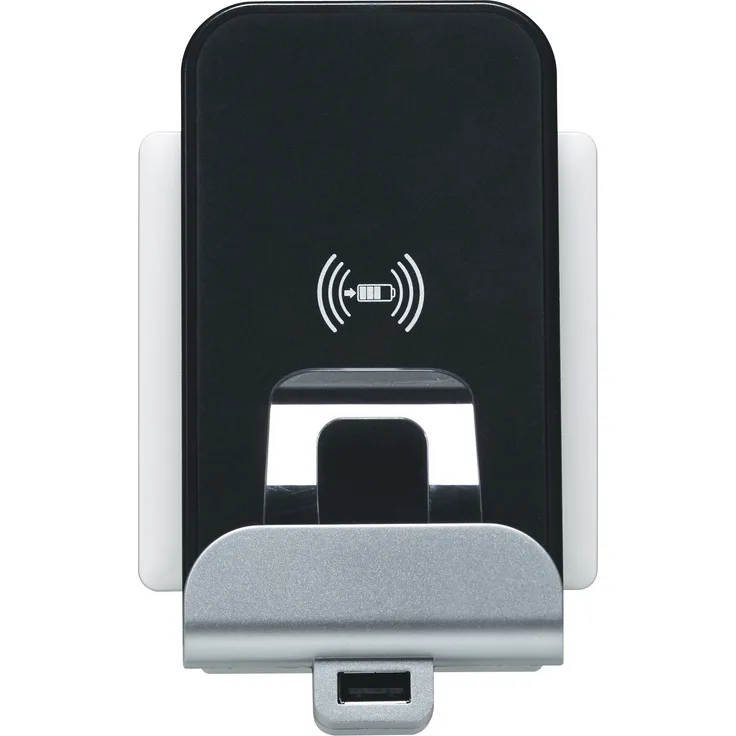 Legrand, Qi-Wireless Charger + USB Ladestation, Induktives Ladegerät zum Installationsdosen-Einbau für z.B. iPhone8, iPhone 8 PLUS, Samsung Galaxy S8 und alle Qi-Standard fähigen Smartphones , 753114