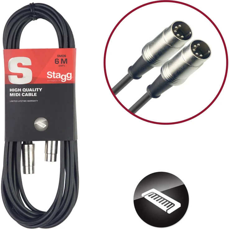 Stagg SMD3 MIDI Kabel, 3 m