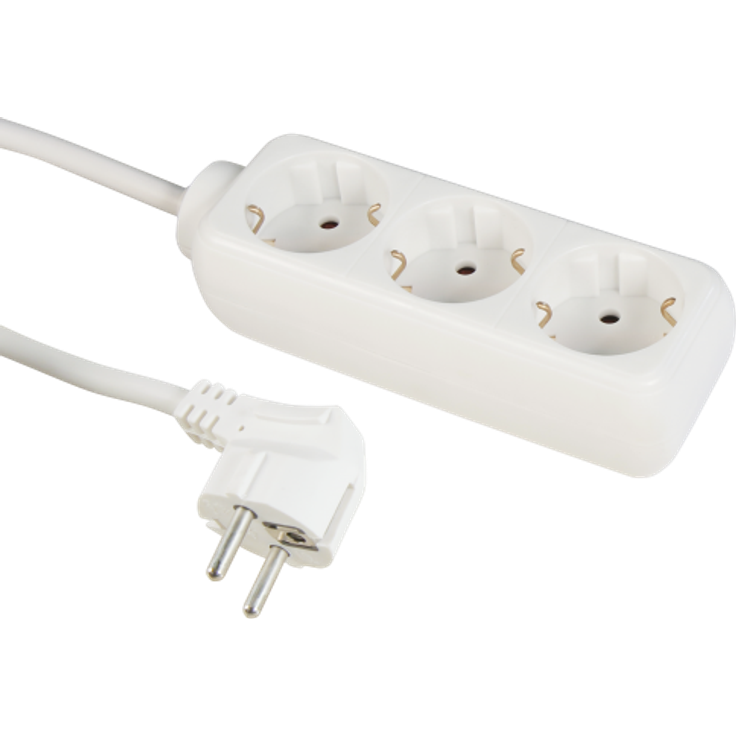 MC POWER - Steckdosenleiste | 3-fach mit Einsteckschutz, 1,5m Zuleitung